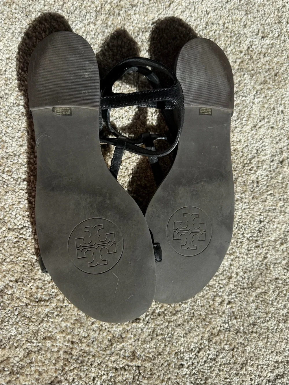 Tory Burch T-Strap Women's Sandals with Gold Bar Accent